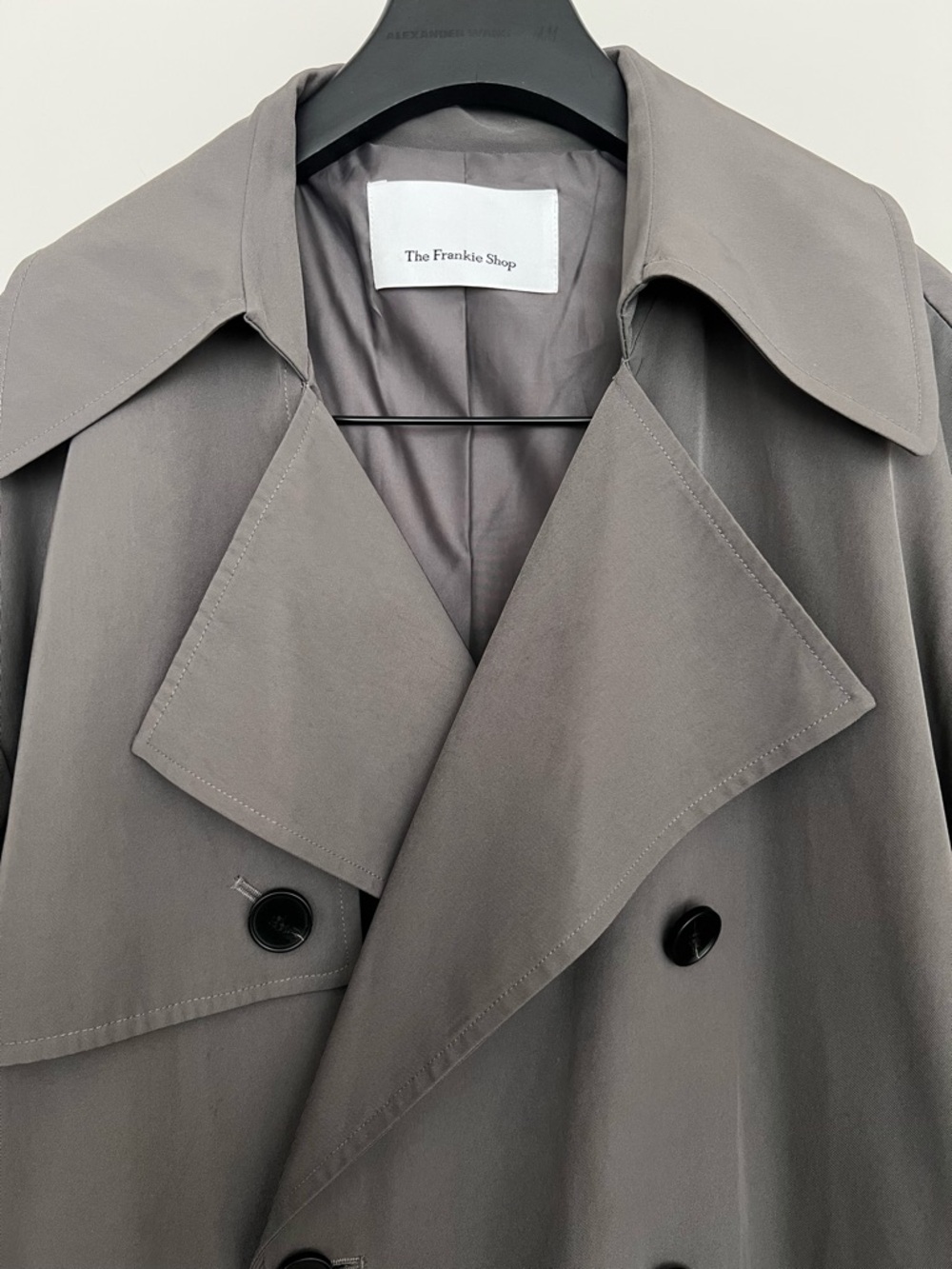 THE FRANKIE SHOP • Mavis Oversized Grey Trench Coat - Picture 7 of 16